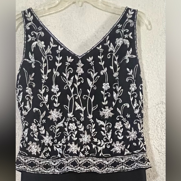 Gorgeous JKARA Black Beaded Evening Gown + Matching Jacket - Picture 4 of 9